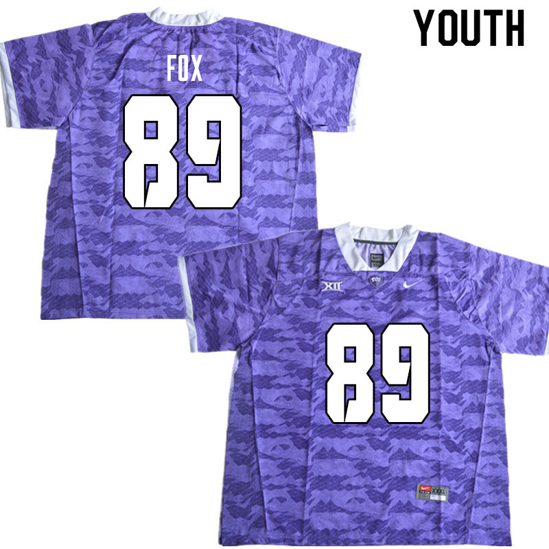Youth #89 Hayden Fox TCU Horned Frogs College Football Jerseys Sale-Limited Purple